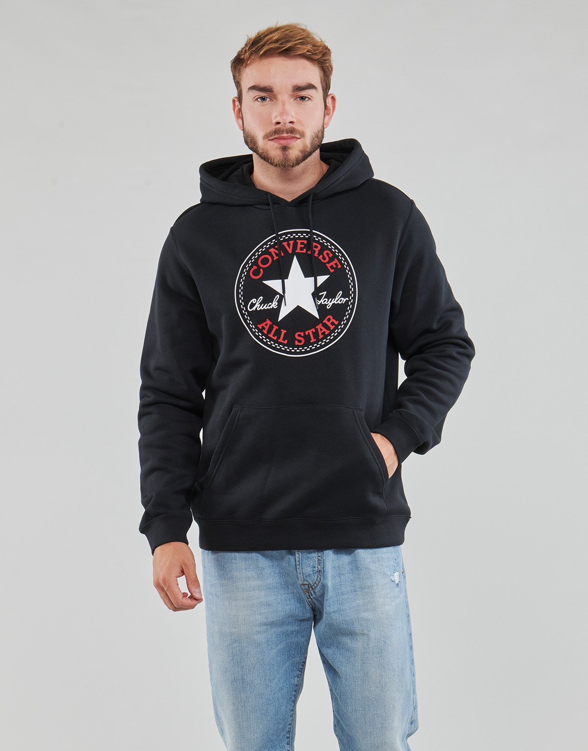 Textiel Heren Sweaters / Sweatshirts Converse GO-TO ALL STAR PATCH FLEECE PULLOVER HOODIE Zwart
