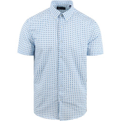 Textiel Heren Overhemden lange mouwen Suitable Short Sleeve Overhemd Print Blauw Blauw