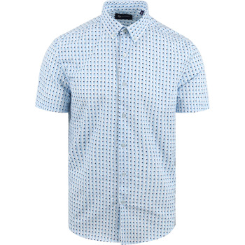 Suitable Short Sleeve Overhemd Print Blauw Blauw