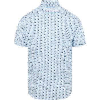 Suitable Short Sleeve Overhemd Print Blauw Blauw