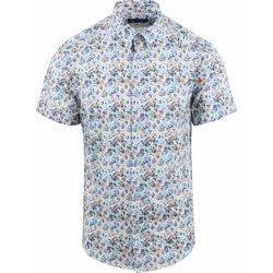 Textiel Heren Overhemden lange mouwen Suitable Short Sleeve Overhemd Bloemenprint Blauw Blauw