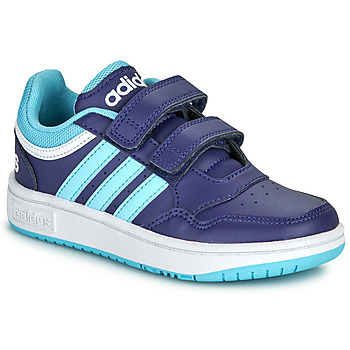 Schoenen Jongens Lage sneakers Adidas Sportswear HOOPS 3.0 CF C Blauw / Turquoize