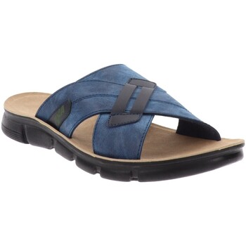 Schoenen Heren Leren slippers Axa -28136A Blauw