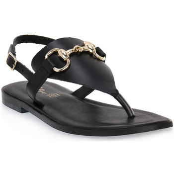 Schoenen Dames Sandalen / Open schoenen S.piero BLACK FLAT SANDAL Zwart