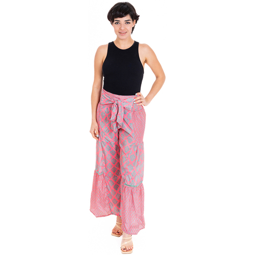 Textiel Dames Broeken / Pantalons Isla Bonita By Sigris Broek Roze