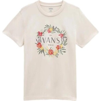 Textiel Dames T-shirts korte mouwen Vans CAMISETA MUJER  WREATH OF FLOWERS VN00050E3KS Wit