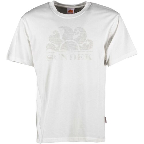 Textiel Heren T-shirts & Polo’s Sundek New Simeon On Tone T-Shirt Wit