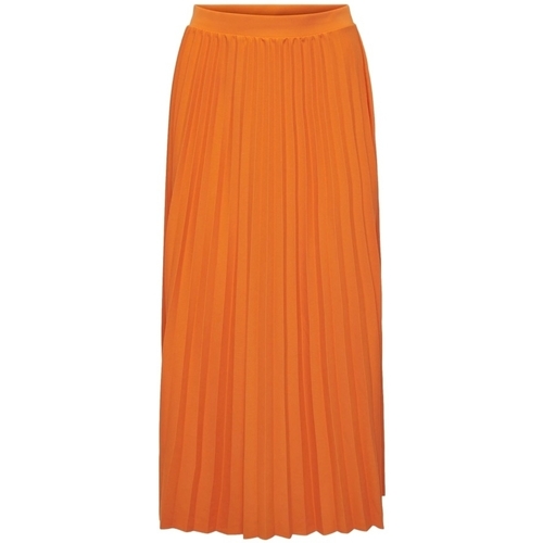 Textiel Dames Rokken Only Melisa Plisse Skirt - Orange Peel Oranje