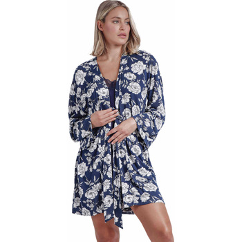 Textiel Dames Pyjama's / nachthemden Admas Toga Navy Flowers Blauw