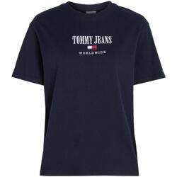 Textiel Dames T-shirts korte mouwen Tommy Hilfiger  Blauw