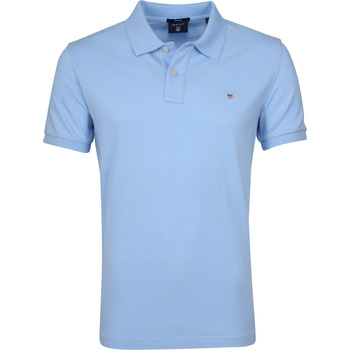 Textiel Heren T-shirts & Polo’s Gant Basic Poloshirt Lichtblauw Blauw
