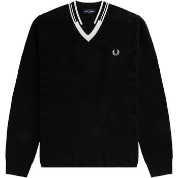 Fred Perry Fp Abstract Tipped V-Neck Jumper Zwart
