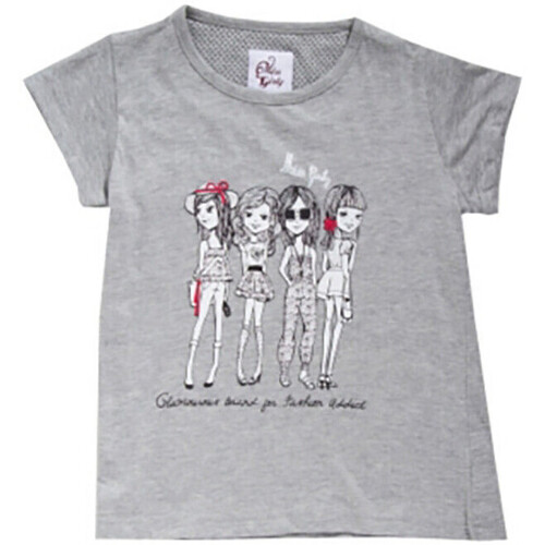 Textiel Meisjes T-shirts korte mouwen Miss Girly T-shirt manches courtes fille FRIGIRLY Grijs