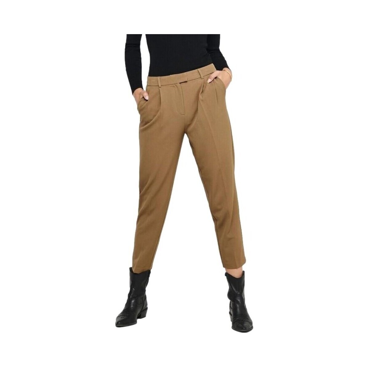 Textiel Dames Broeken / Pantalons Only Levila Lana Trousers - Toasted Coconut Bruin