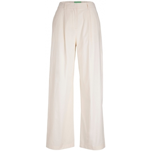 Textiel Dames Broeken / Pantalons Jjxx Pants Vigga Wide - Seedpearl Wit