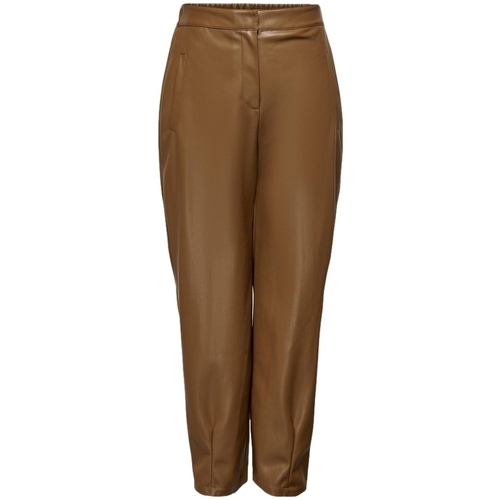 Textiel Dames Broeken / Pantalons Only Trousers Elizabeth - Cognac Bruin