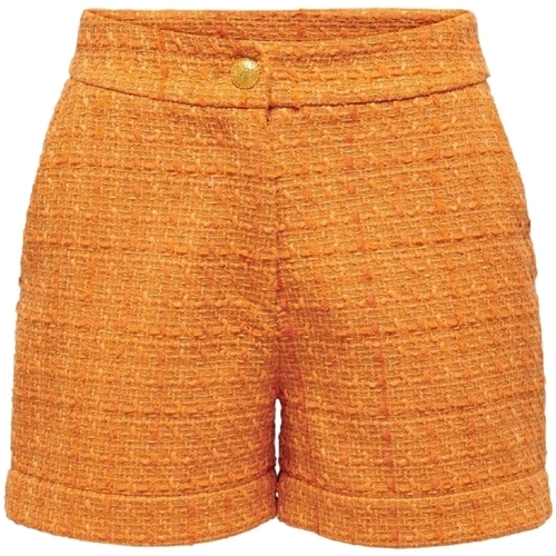 Textiel Dames Korte broeken / Bermuda's Only Billie Boucle Shorts - Apricot Oranje
