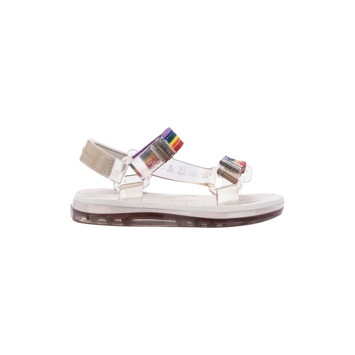 Schoenen Kinderen Sandalen / Open schoenen Melissa MINI  Papete+Rider - Beige/Beige/Rainbow Multicolour