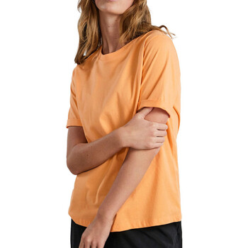 Textiel Dames T-shirts korte mouwen Pieces  Oranje