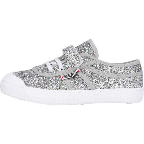 Schoenen Sneakers Kawasaki Glitter Kids Shoe W/Elastic  8889 Silver Wit
