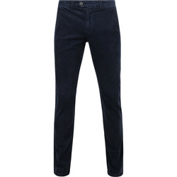 Textiel Heren Broeken / Pantalons Suitable Chino Dante Smart Navy Corduroy Blauw