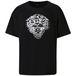 Textiel Heren T-shirts korte mouwen Ed Hardy Tiger glow tape crop tank top black Zwart