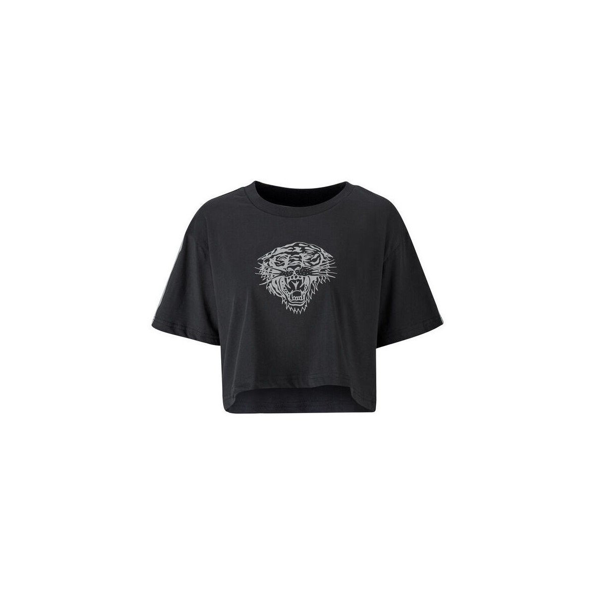 Textiel Heren T-shirts korte mouwen Ed Hardy Tiger glow crop top black Zwart