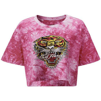Textiel Heren Mouwloze tops Ed Hardy Los tigre grop top hot pink Roze