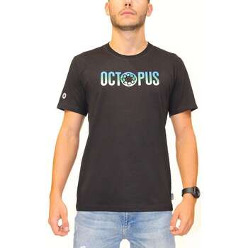 Textiel Heren T-shirts & Polo’s Octopus Embroidered Logo Tee Zwart