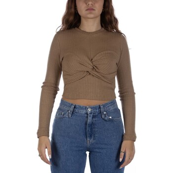 Textiel Dames Sweaters / Sweatshirts Shopart Maglione  A Coste Con Nodo Marrone Bruin