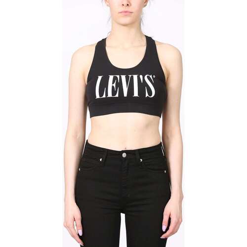 Textiel Dames Mouwloze tops Levi's Logo Sprots Bra Zwart