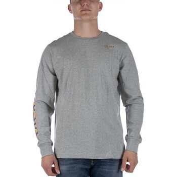 Textiel Heren T-shirts & Polo’s Diesel T-Shirt  T-Just Ls E7 Grigio Grijs