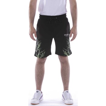 Textiel Heren Korte broeken / Bermuda's Phobia Shorts With Green Lightning Zwart