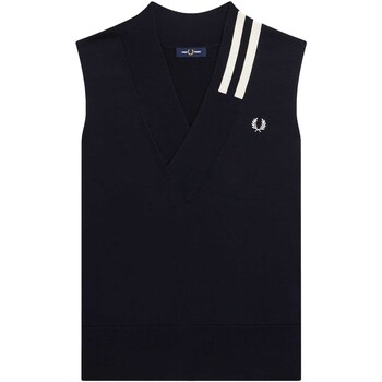 Fred Perry Fp V-Neck Broken Tipped Tank Blauw