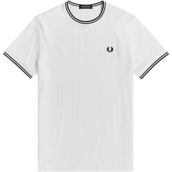 Textiel Heren T-shirts & Polo’s Fred Perry T-Shirt Fred Perry Basic Bianca Wit