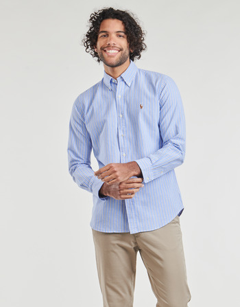 Textiel Heren Overhemden lange mouwen Polo Ralph Lauren CHEMISE COUPE DROITE EN OXFORD Blauw / Wit / Blauw / Wit / Multi