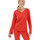 Textiel Dames Pyjama's / nachthemden Lisca Pyjamatop V-hals lange mouwen Lucky  Cheek Oranje