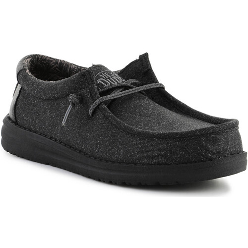 Schoenen Jongens Sandalen / Open schoenen HEYDUDE HEYDUDE WALLY YOUTH BASIC 40041-BLACK Grijs