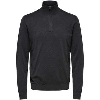 Textiel Heren Sweaters / Sweatshirts Selected Berg Half Zip Cardigan Antraciet Grijs