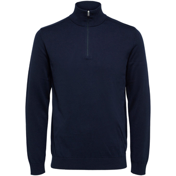 Textiel Heren Sweaters / Sweatshirts Selected Berg Half Zip Cardigan Navy Blauw