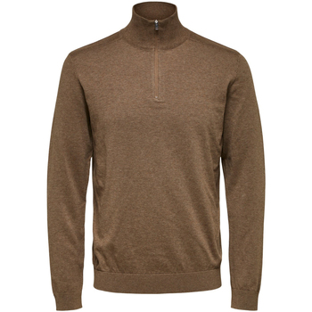 Textiel Heren Sweaters / Sweatshirts Selected Berg Half Zip Cardigan Teak Bruin