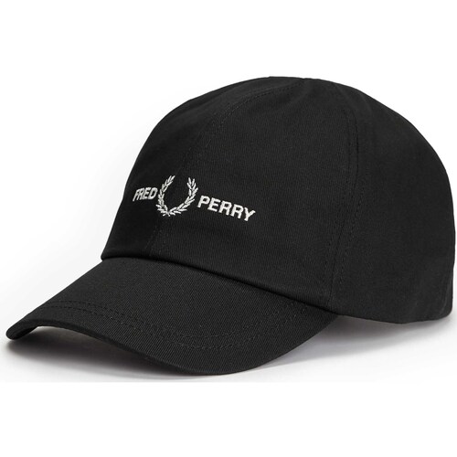 Accessoires Heren Hoed Fred Perry Fp Graphic Branded Twill Cap Zwart