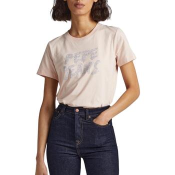Textiel Dames T-shirts & Polo’s Pepe jeans  Roze