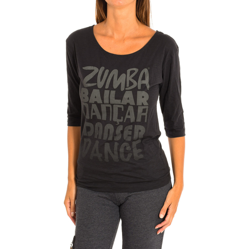 Textiel Dames T-shirts met lange mouwen Zumba Z1T00684-NEGRO Grijs