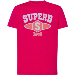 Textiel Heren T-shirts korte mouwen Superb 1982 SPRBCA-2201-PINK Roze