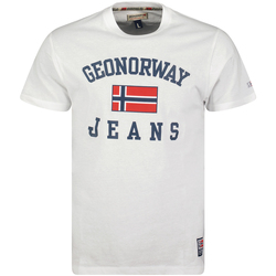 Textiel Heren T-shirts korte mouwen Geographical Norway SX1044HGNO-WHITE Wit