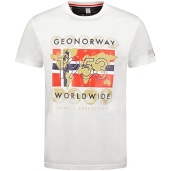 Textiel Heren T-shirts korte mouwen Geographical Norway SX1283HGNO-WHITE Wit