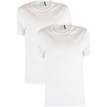 Textiel Heren T-shirts korte mouwen G-Star Raw Slim T-shirts met 2 pakken Wit
