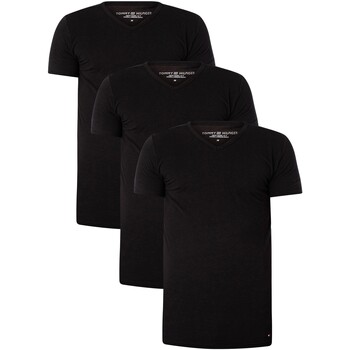 Textiel Heren T-shirts korte mouwen Tommy Hilfiger Premium V-hals T-shirts met 3 Essentials-eigenschappen Zwart