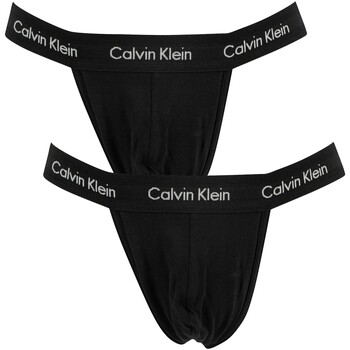 Ondergoed Heren Slips Calvin Klein Jeans Set van 2 strings Zwart